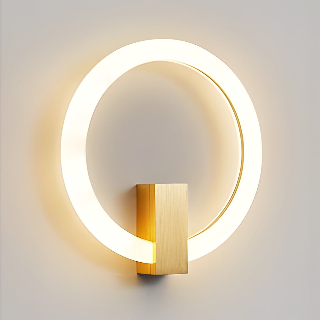 Modern Circle Dimmable LED Wall Sconce Light Fixture for Bedroom Decor
