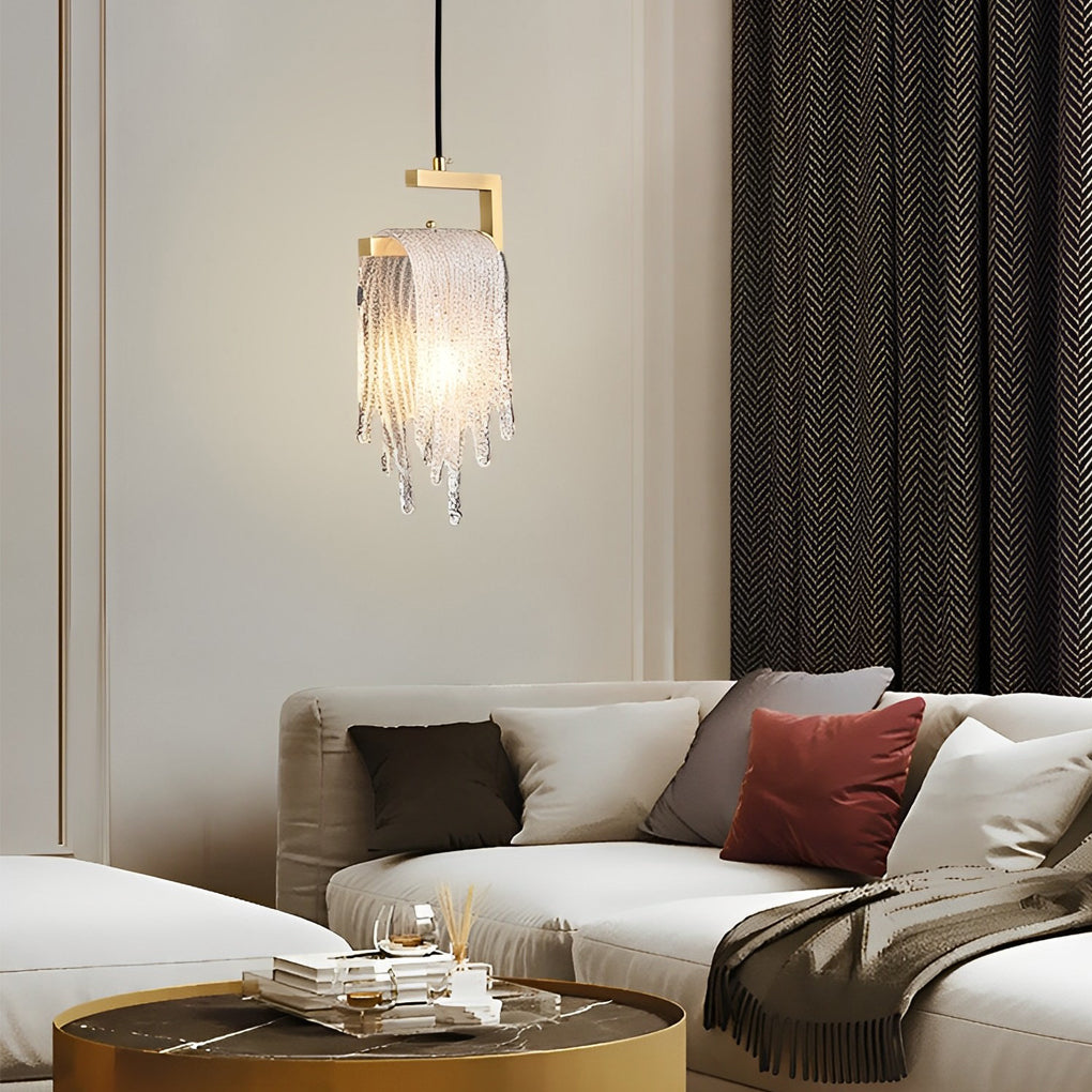 Artisan Copper & Glass LED Pendant Light Fixture for Modern Home Decor