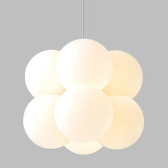 Scandinavian White Bubble Acrylic 4/8 Light Chandelier for Living Room