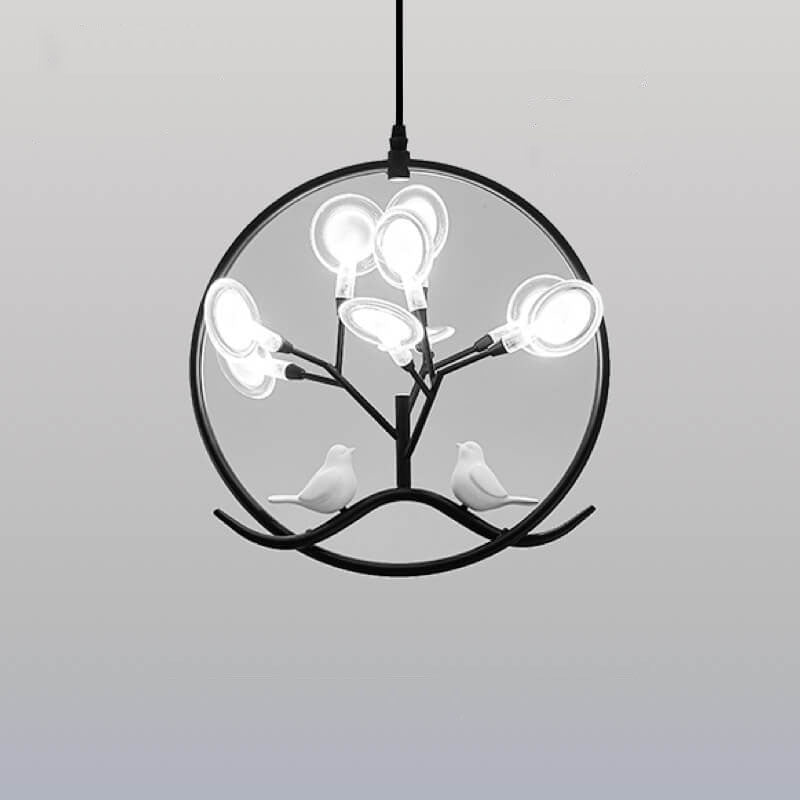 Nordic Metal 9-Light Circular Chandelier for Modern Living Room Decor