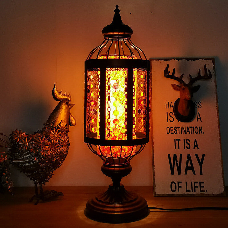 Colorful Vintage Turkish Stained Glass Table Lamp for Home Decor Accent
