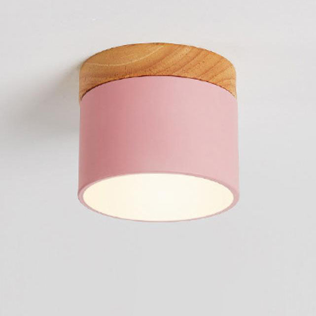 Elegant Scandinavian Solid Color LED Flush Mount Ceiling Light for Home