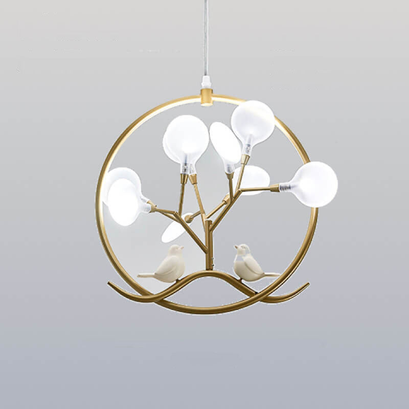 Nordic Metal 9-Light Circular Chandelier for Modern Living Room Decor
