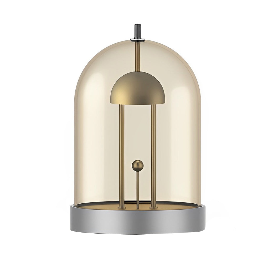 Modern Smoky Glass Dome Ambient Lamp for Living Room or Bedroom Decor