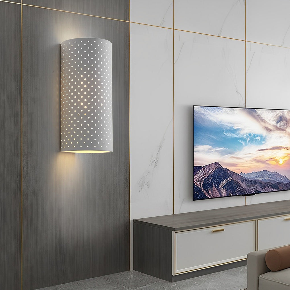 Sleek White Minimalist Gypsum LED Wall Lamp for Modern Indoor Spaces