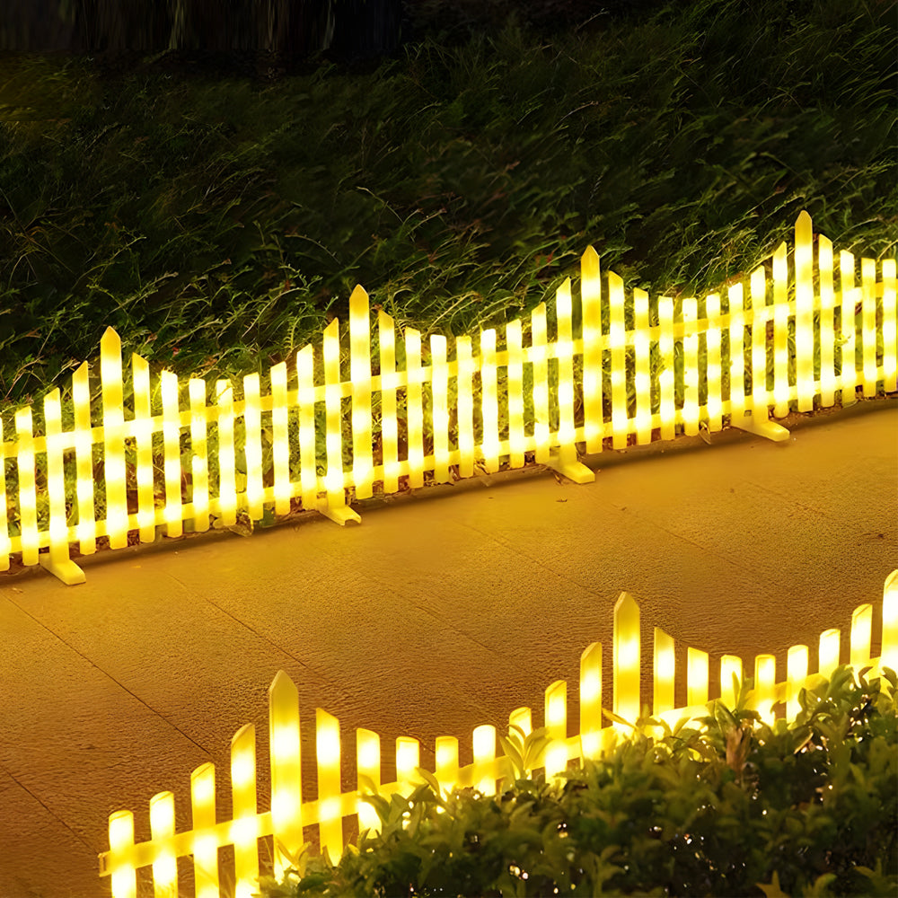 8-Pack Solar-Powered LED Wave Garden Fence Lights for Festive Decorations