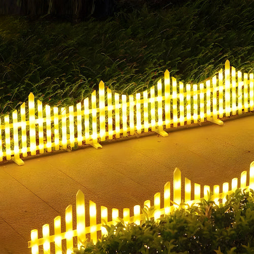8-Pack Solar-Powered LED Wave Garden Fence Lights for Festive Decorations