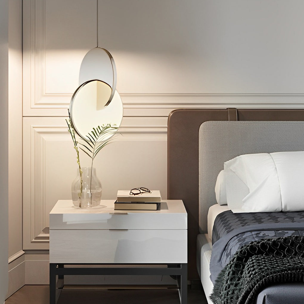 Post-Modern Round Stainless Steel LED Pendant Light for Contemporary Spaces