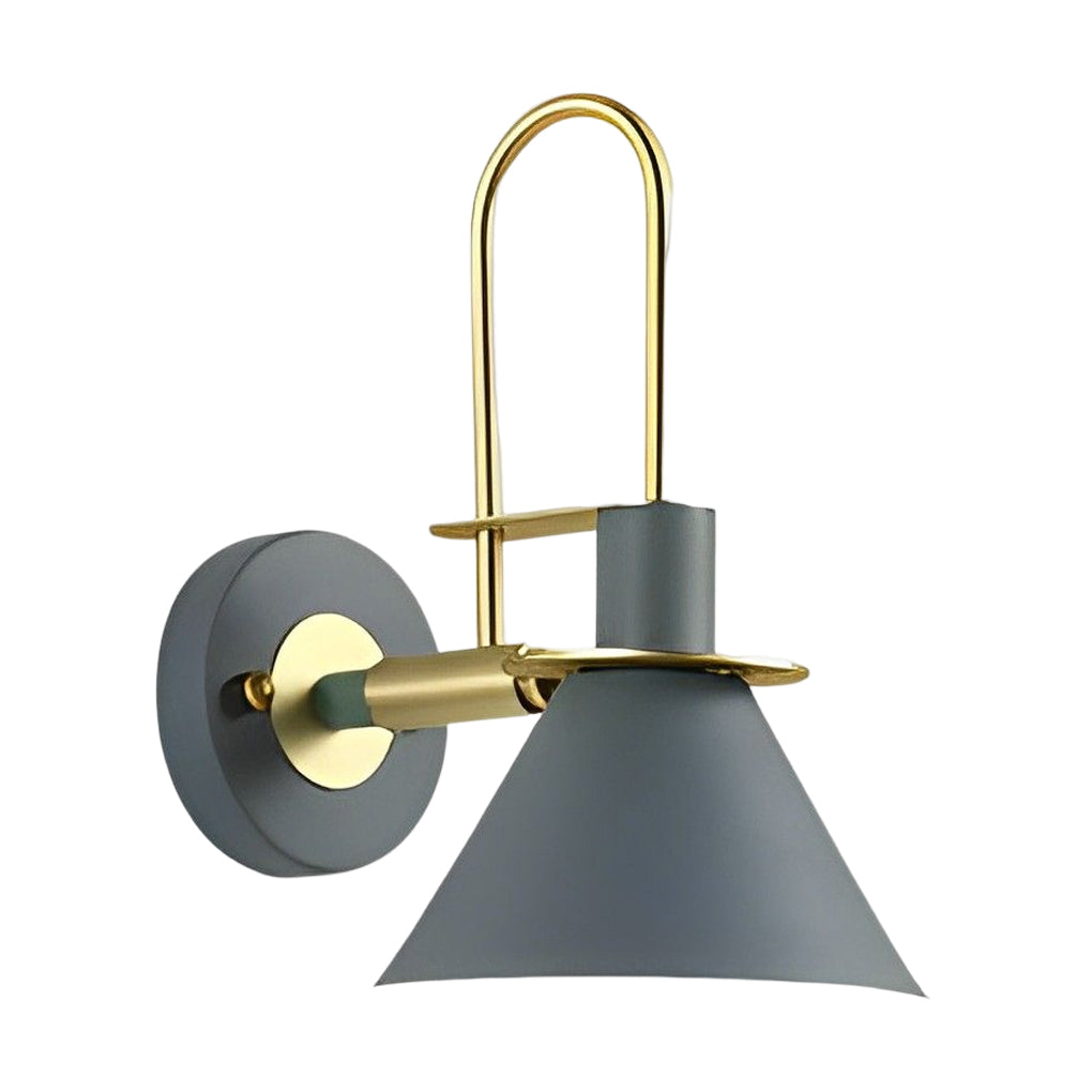 Modern Black Iron Horn-Shaped Wall Sconce for Living Room Decor