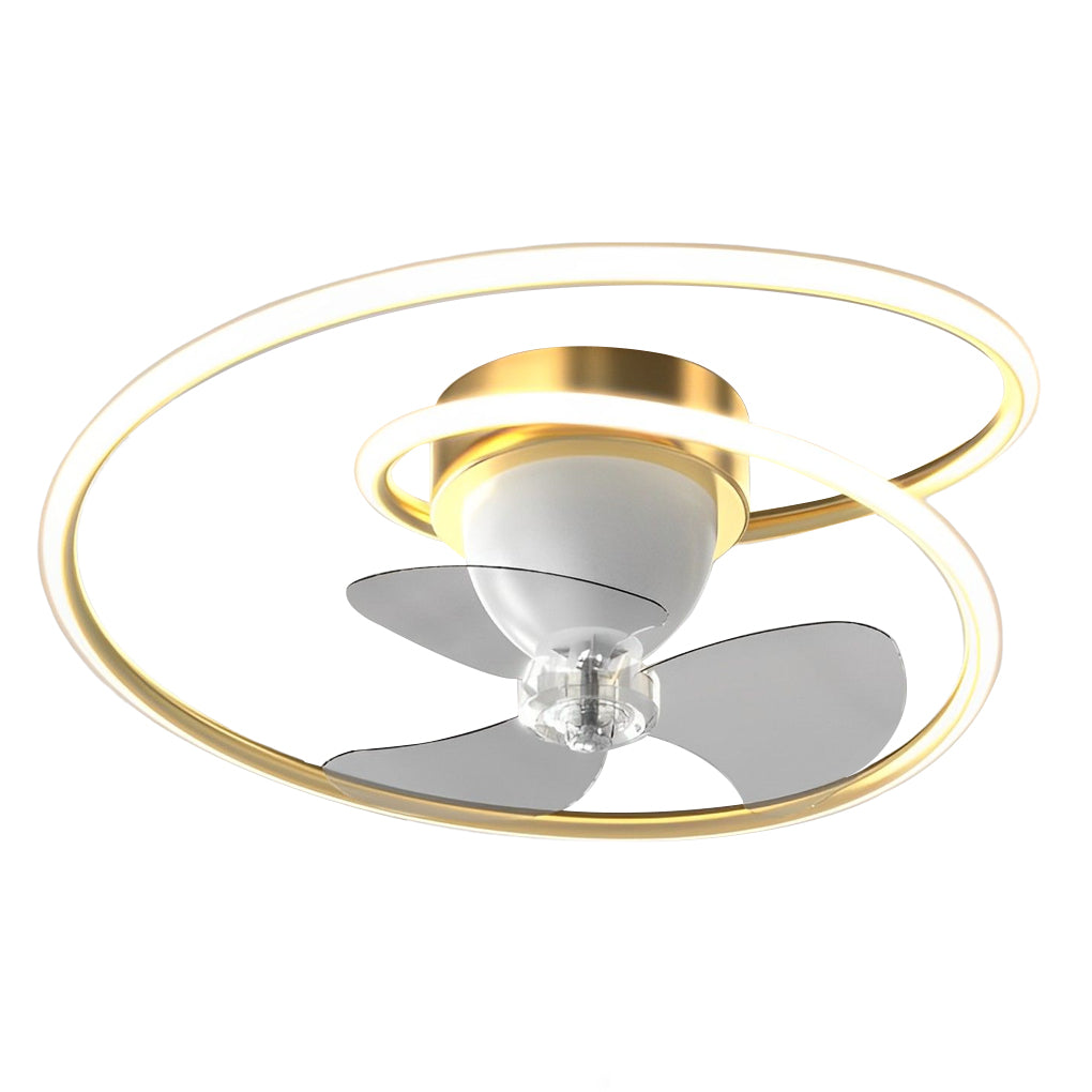 Modern White LED Ceiling Fan Light with 360° Rotation & Dimming
