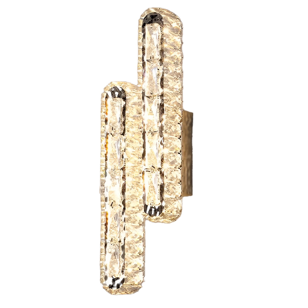 Modern Crystal LED Wall Sconce Lamp with Three-Step Dimming for Living Room