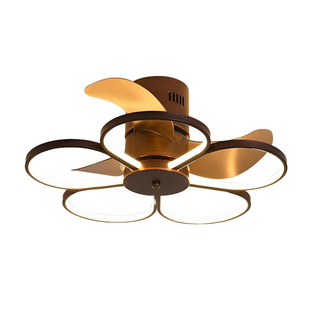 Modern White Bladeless LED Ceiling Fan with Dimmable Light for Living Room