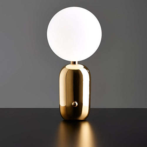 Contemporary Clear Glass LED Accent Ball Table Lamp for Living Room