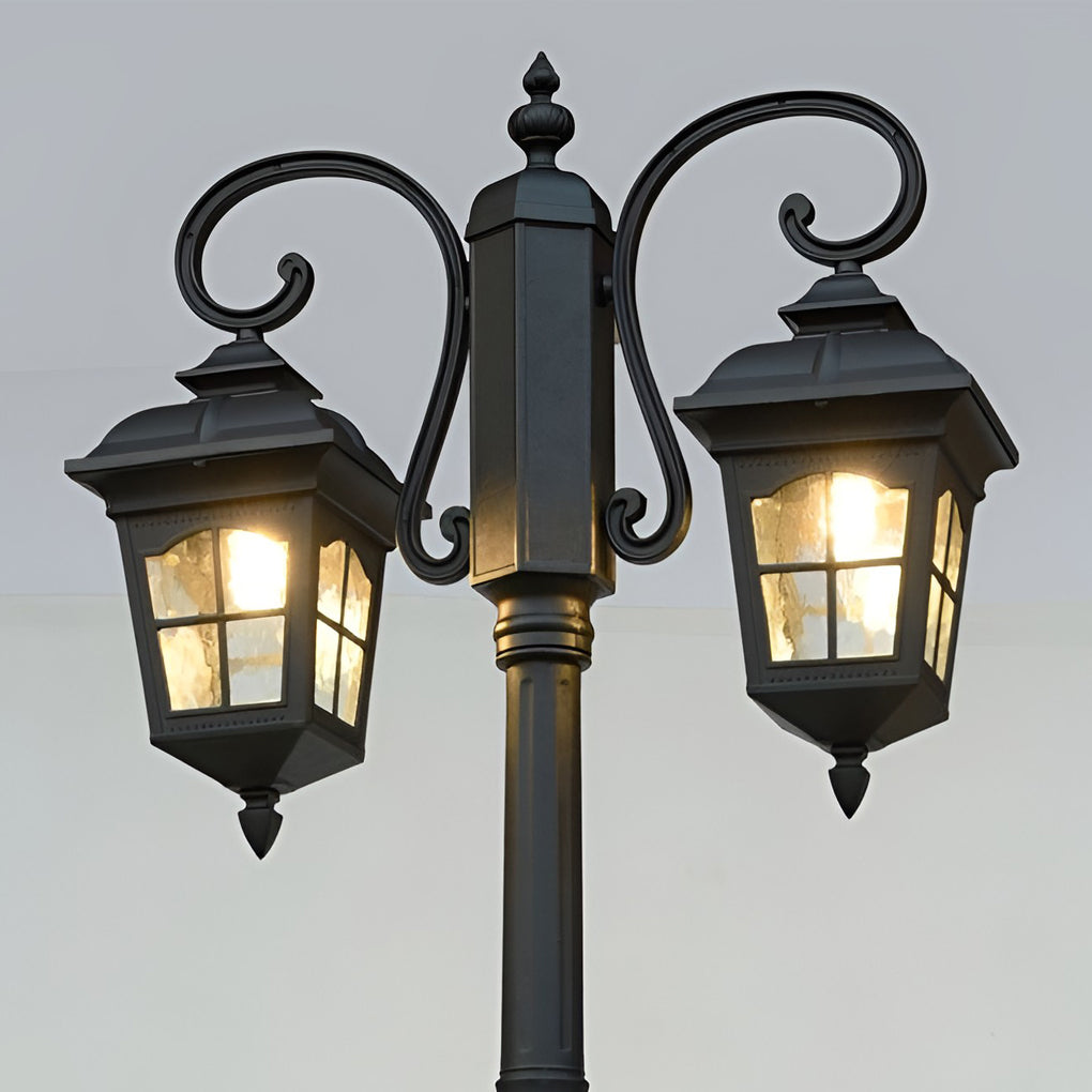 Elegant Waterproof Black Metal European-Style Outdoor Light Post