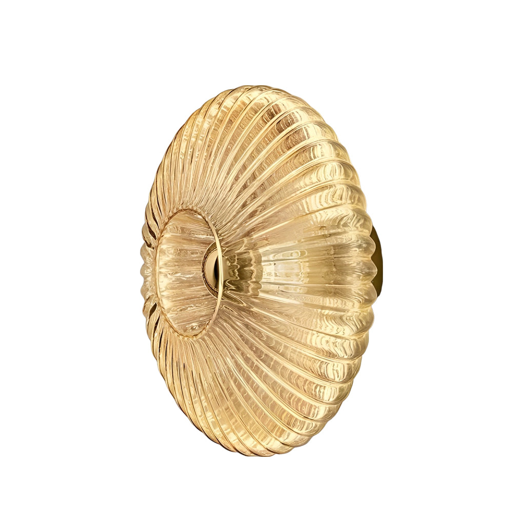 Round Striped Glass LED Wall Sconce Light Fixture for Modern Interiors