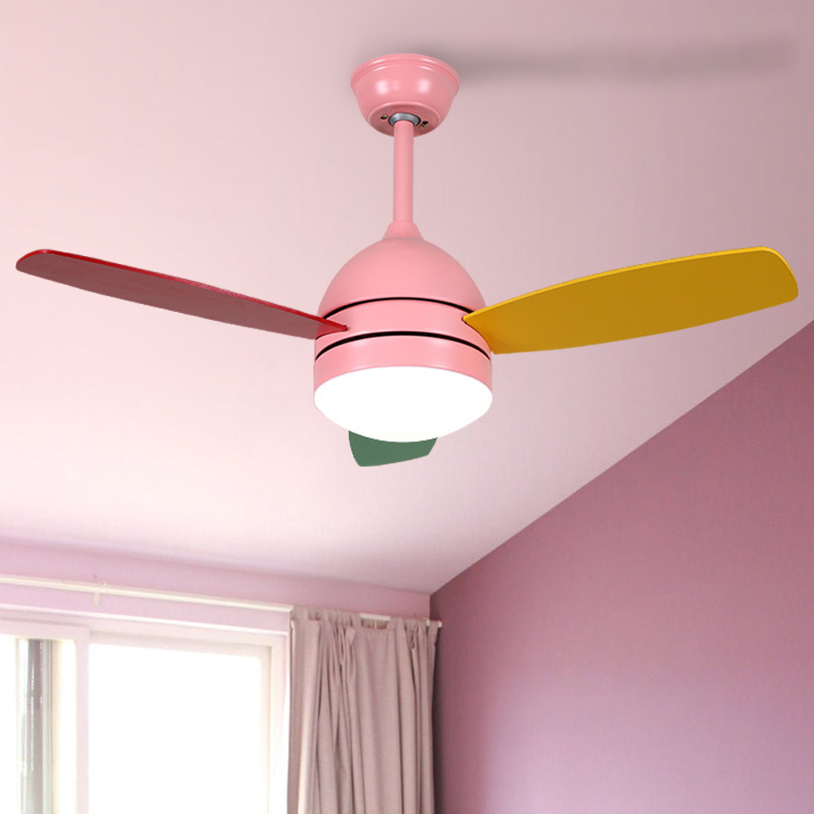 Ultra Silent 6-Gear Variable Frequency Kids Ceiling Fan in White Plastic