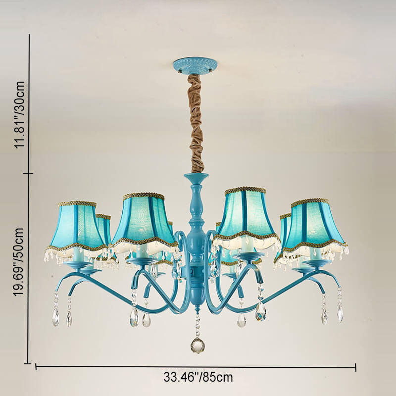 Elegant Modern Iron and Crystal Chandelier for Dining or Living Room