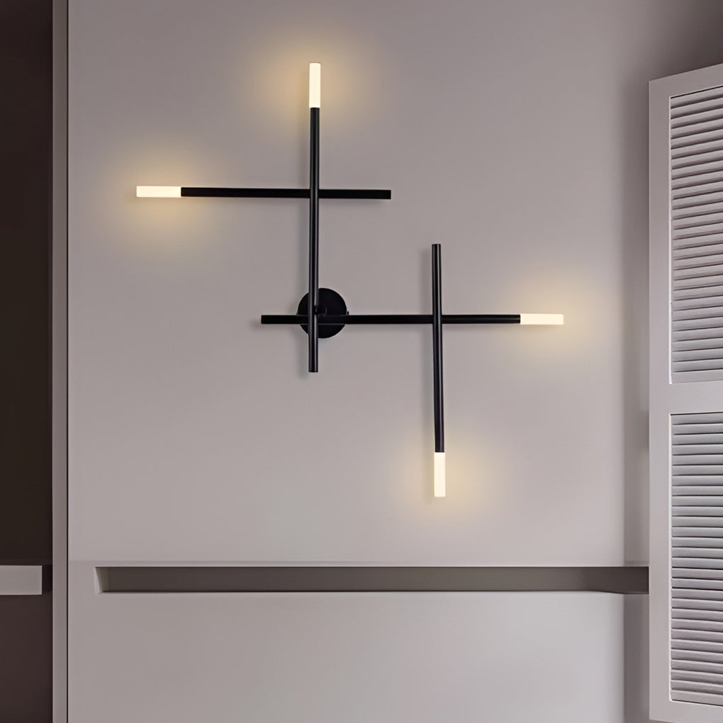 Modern Black Cross LED Wall Sconce Light for Contemporary Home Decor