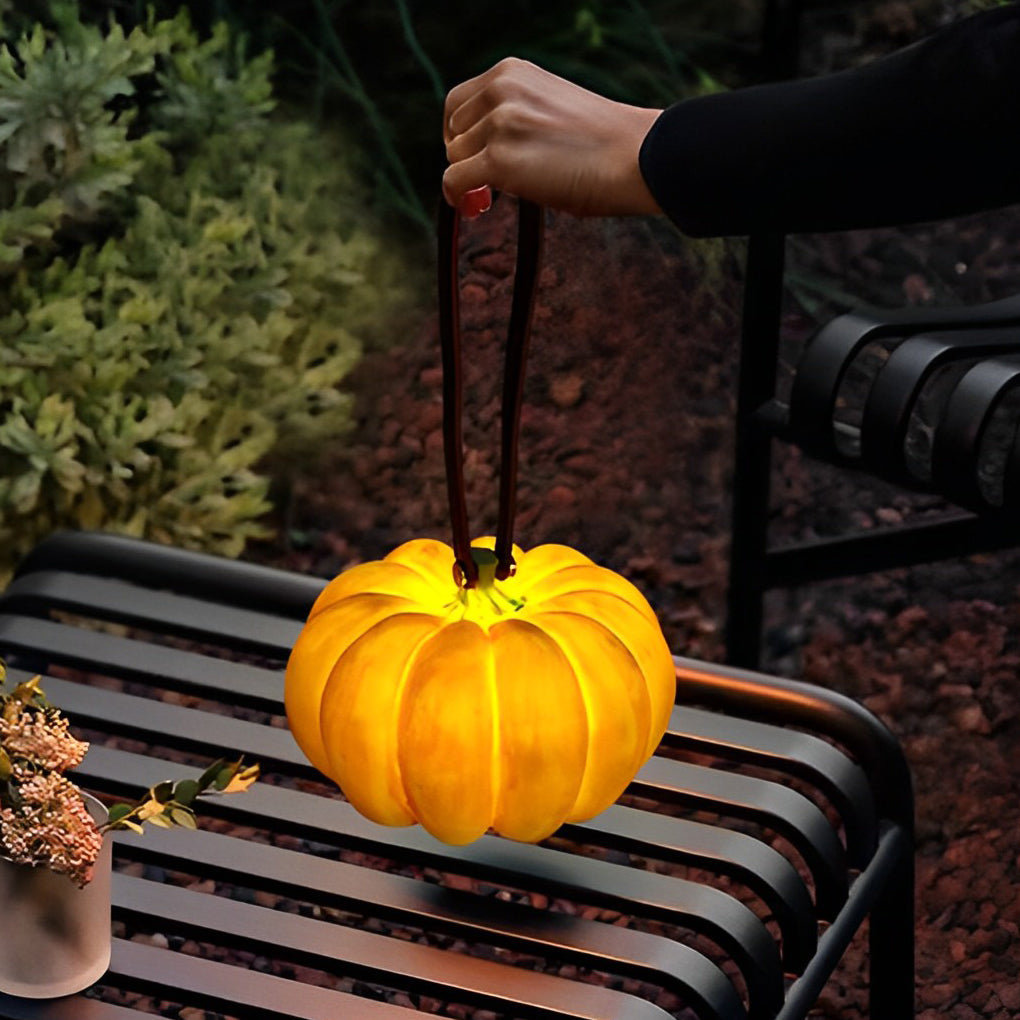 Waterproof USB Rechargeable Portable LED Pumpkin Lantern for Outdoor Decor