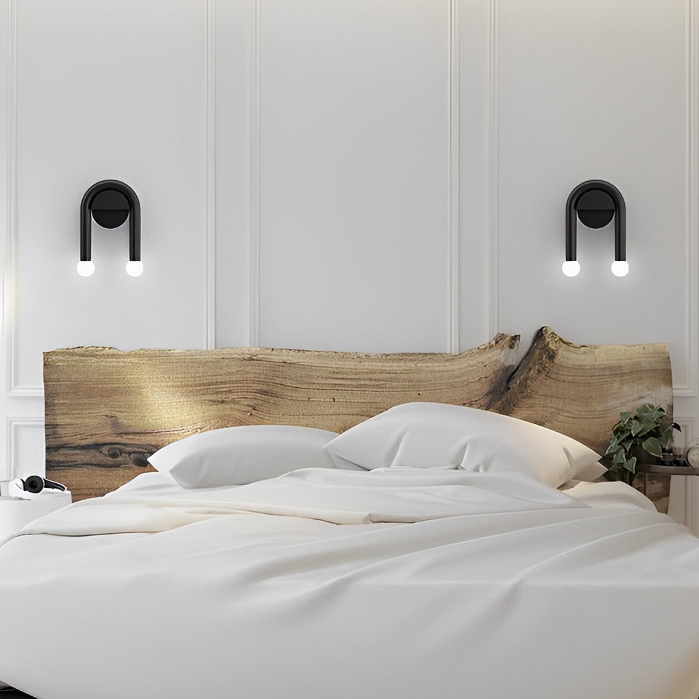 Black Nordic Wall Sconces - Stylish 2-Light Decorative Fixture for Hallway
