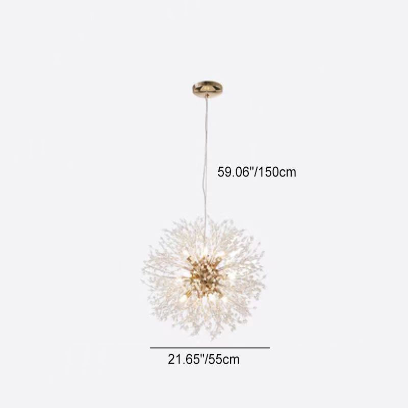 Scandinavian Style Dandelion Crystal Chandelier for Bedroom Lighting