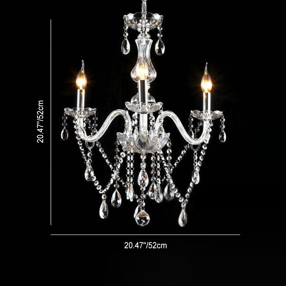 Elegant Contemporary Glass Candelabra Chandelier for Luxury Living Room