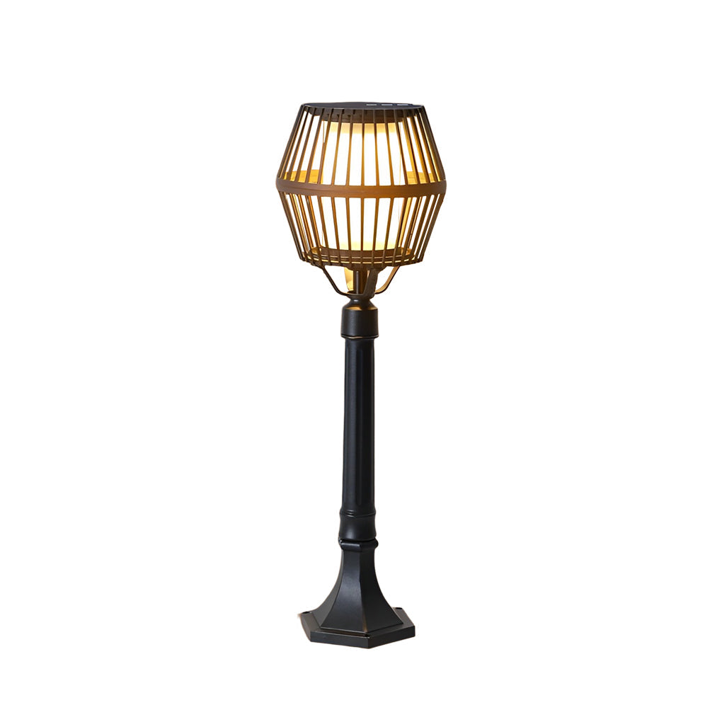 Contemporary Matte Black Solar Lanterns for Outdoor Patio or Garden