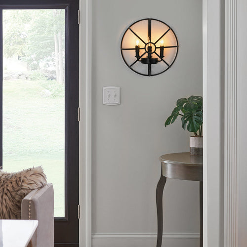 Black Hemispherical Iron Wall Light Fixture for Retro Nostalgic Decor