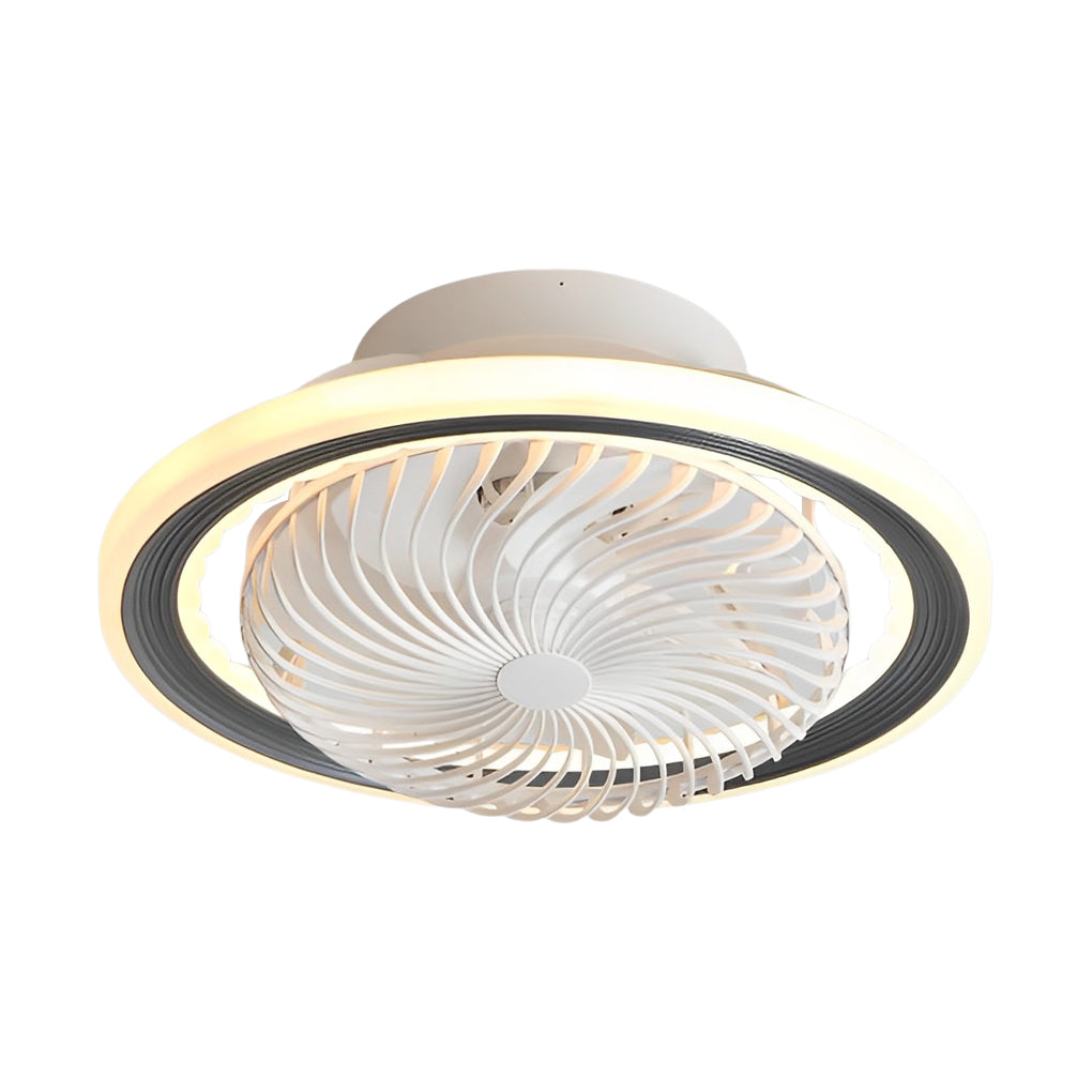 Stylish Bladeless LED Ceiling Fan with Round Mute Timing, 3-Step Dimming