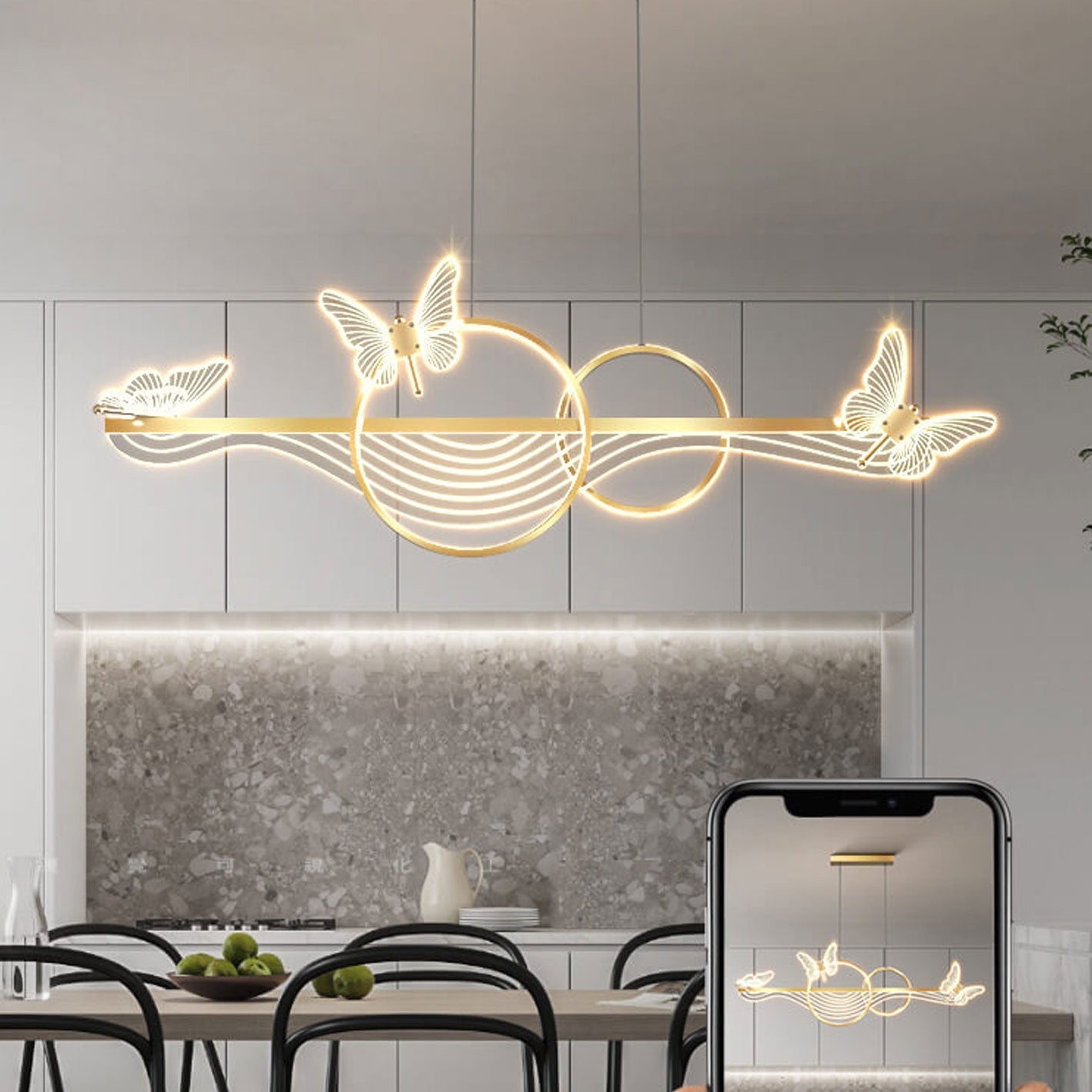 Luxury Nordic Style LED Chandelier Pendant Light for Kitchen Island