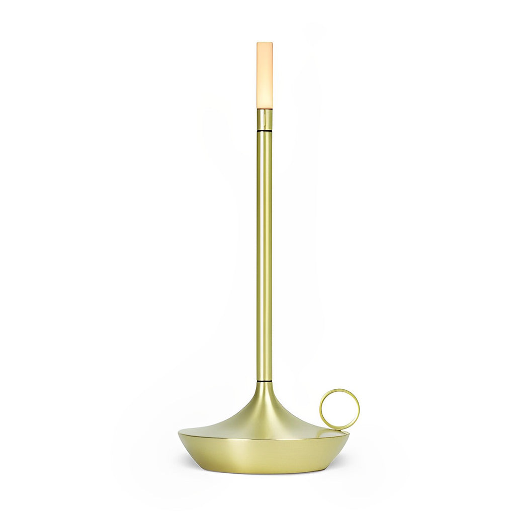 Minimalist White Cordless LED Candle Wick Table Lamp for Home Decor