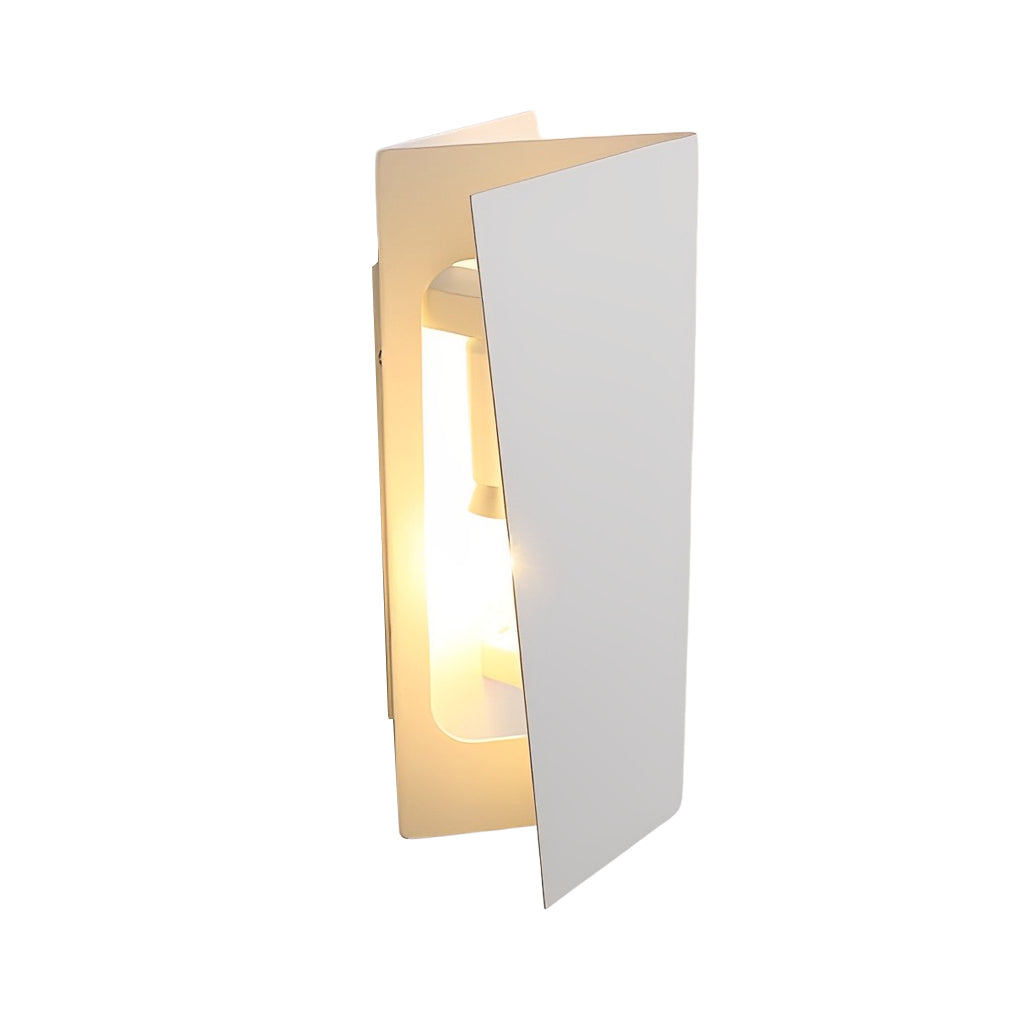Modern Black Iron Folding Rectangular LED Wall Lamp for Living Spaces