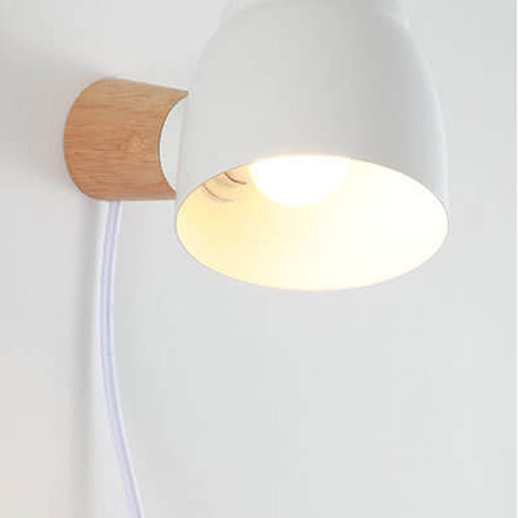 Scandinavian Minimalist Rotatable 1-Light Column Wall Sconce in White