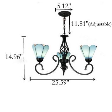 Elegant European Tiffany Glass Chandelier Pendant for Dining & Living Room
