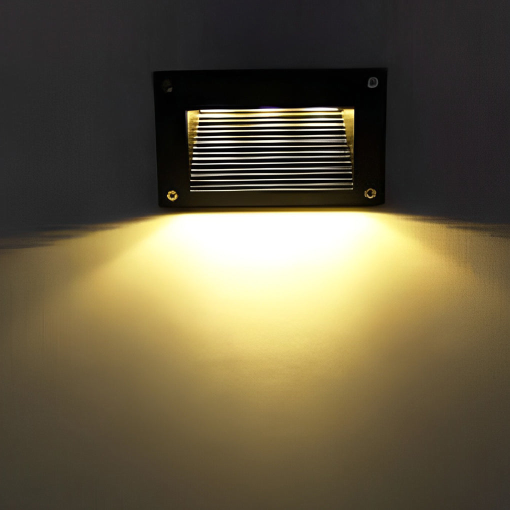 Sleek Aluminum Wall Recessed LED Step Lights - Modern Design for Hallways