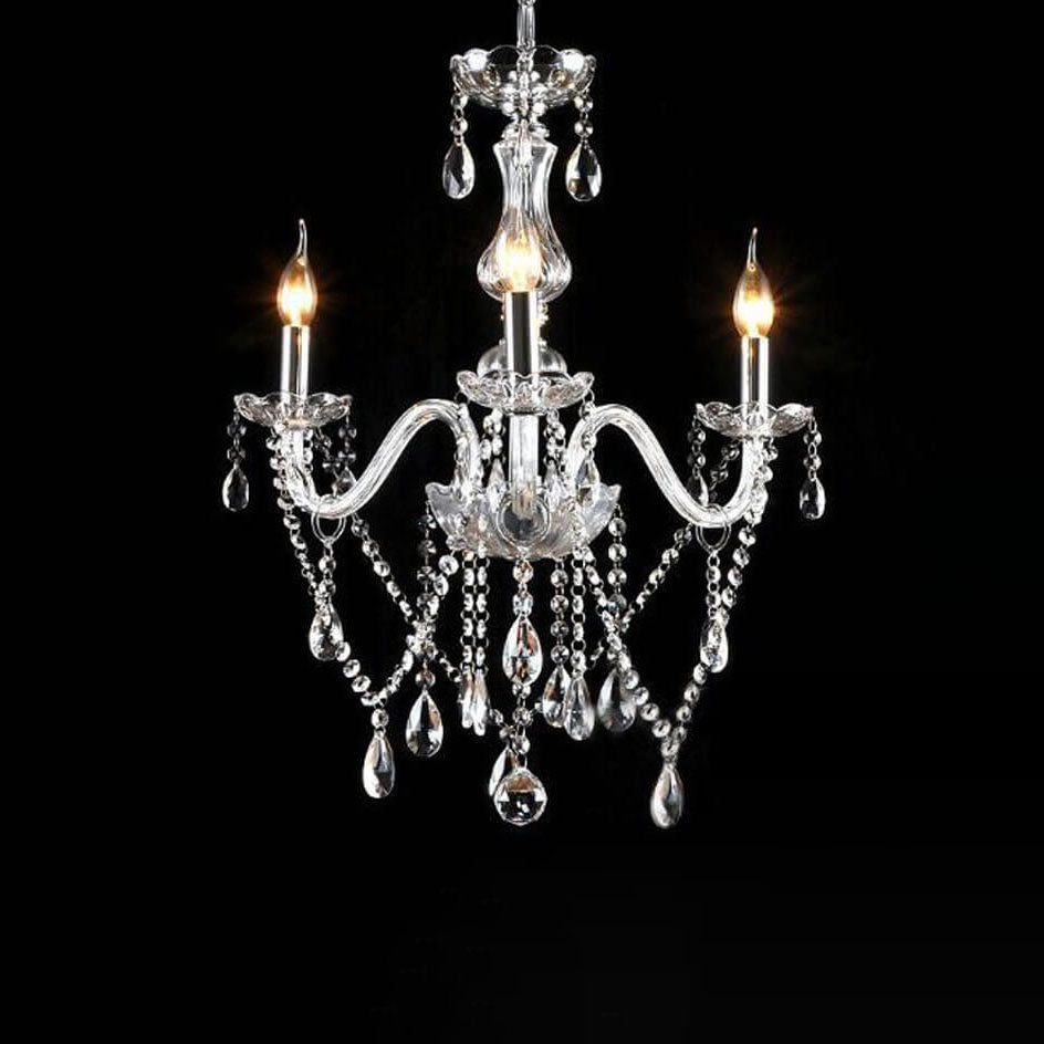 Elegant Contemporary Glass Candelabra Chandelier for Luxury Living Room
