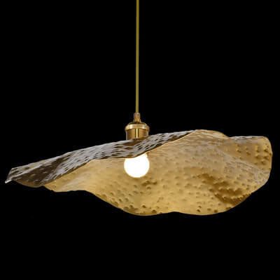 Elegant Golden Bronze Lotus Leaf Pendant Light for Modern Living Spaces