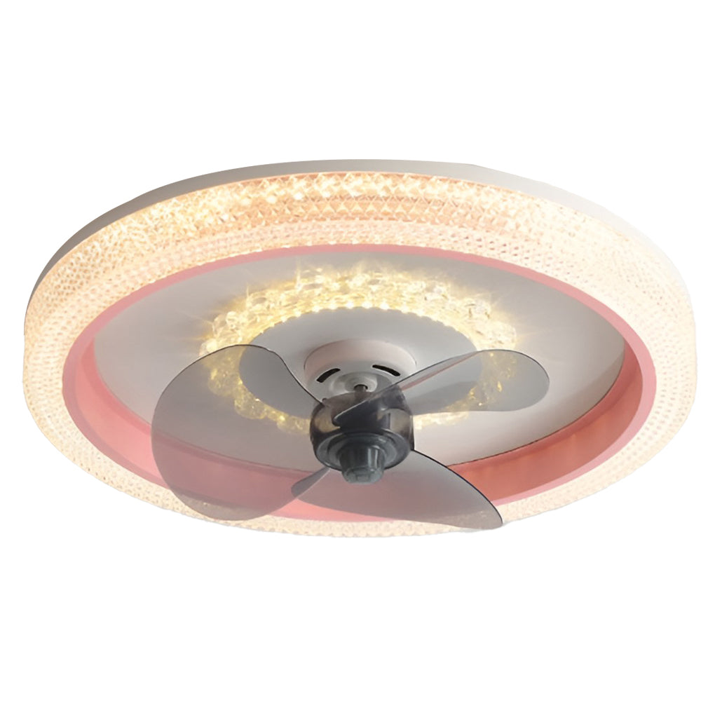 Muted Round 360° Rotatable LED Ceiling Fan Light for Modern Spaces