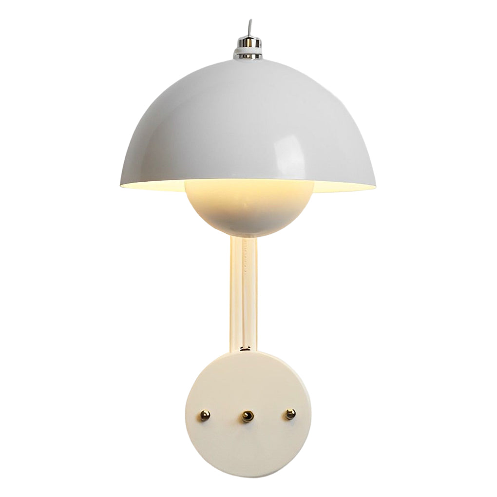 Nordic White Circular Three-Step Dimming Round Wall Sconce for Living Room