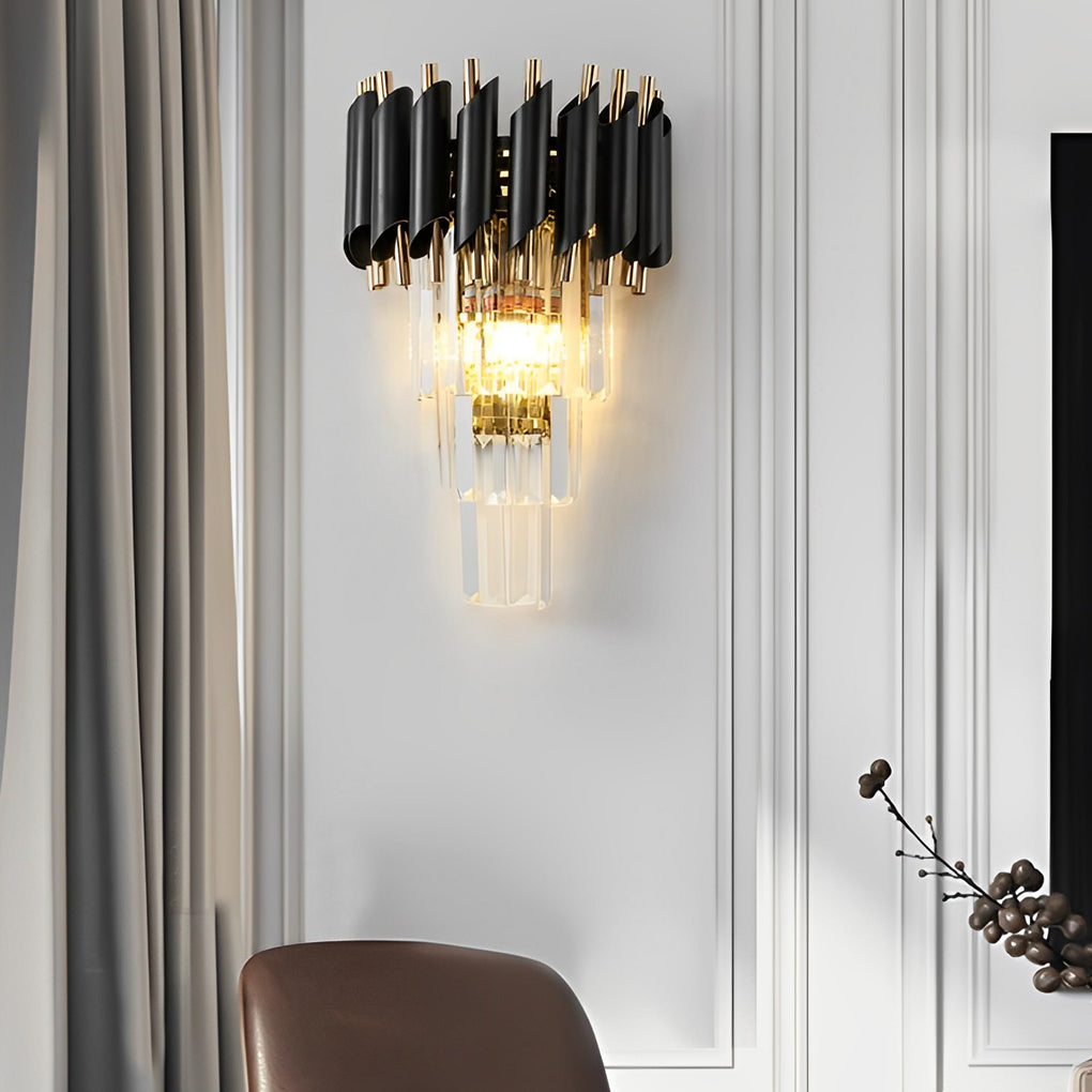 Elegant Postmodern Crystal Glass LED Wall Sconce for Stylish Interiors