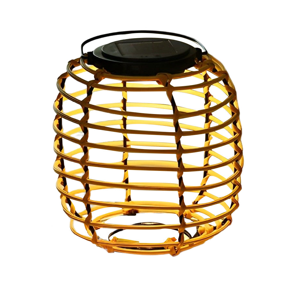 Waterproof Rattan Solar Garden Lantern Light for Outdoor Patio Décor