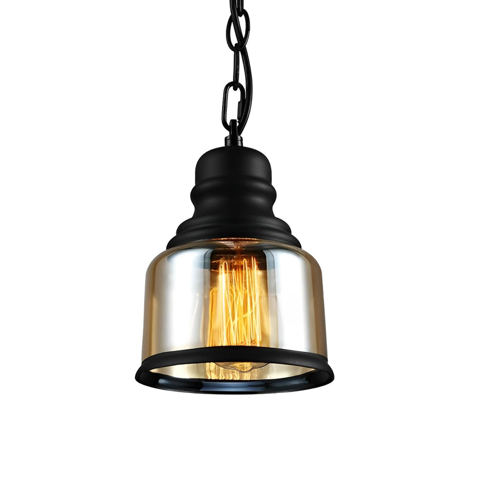 Vintage Brown Glass Industrial Pendant Chandelier for Dining & Living Rooms