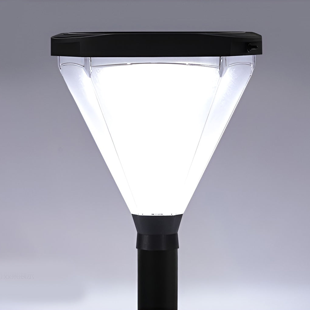 Sleek Gray Cone-Shaped LED Solar Path Light for Eco-Friendly Outdoors