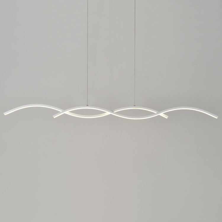 Nordic Minimalist LED Chandelier with Wave Design for Dining Room