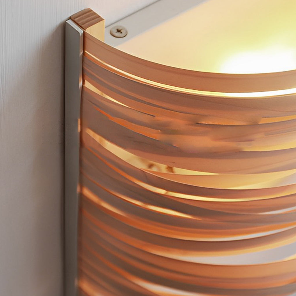 Handmade Semi-Cylindrical Wooden Wall Lamp for Modern Home Decor
