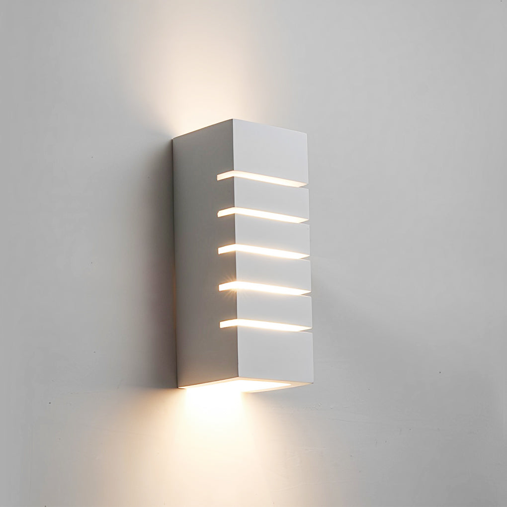 Nordic White Rectangular Gypsum Wall Light Fixture for Living Room