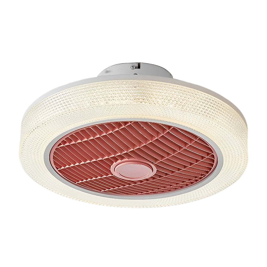 Modern Bladeless Round Dimmable LED Ceiling Fan Light for Living Room