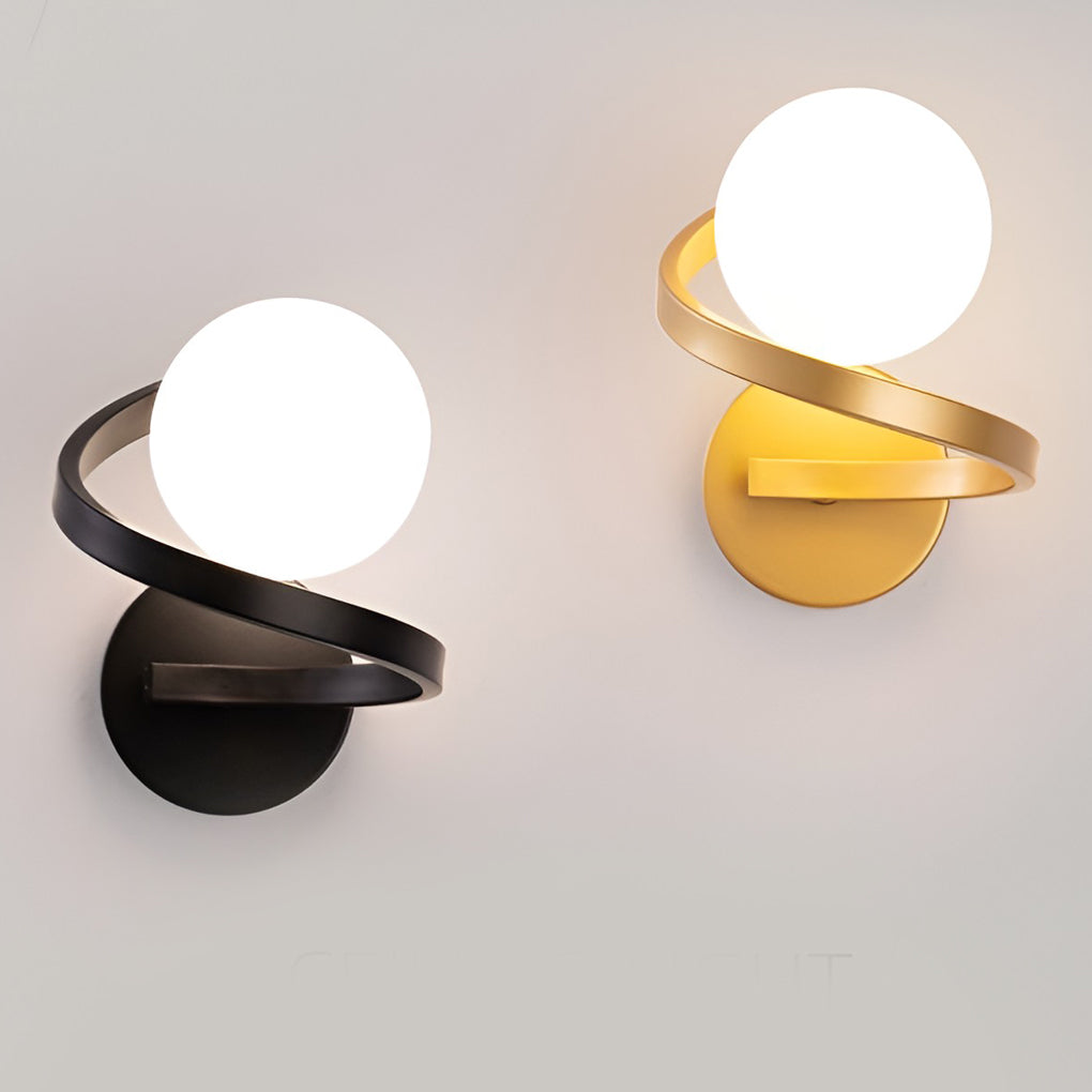 Curved Metal LED Wall Sconce in Stylish Black for Modern Bedrooms