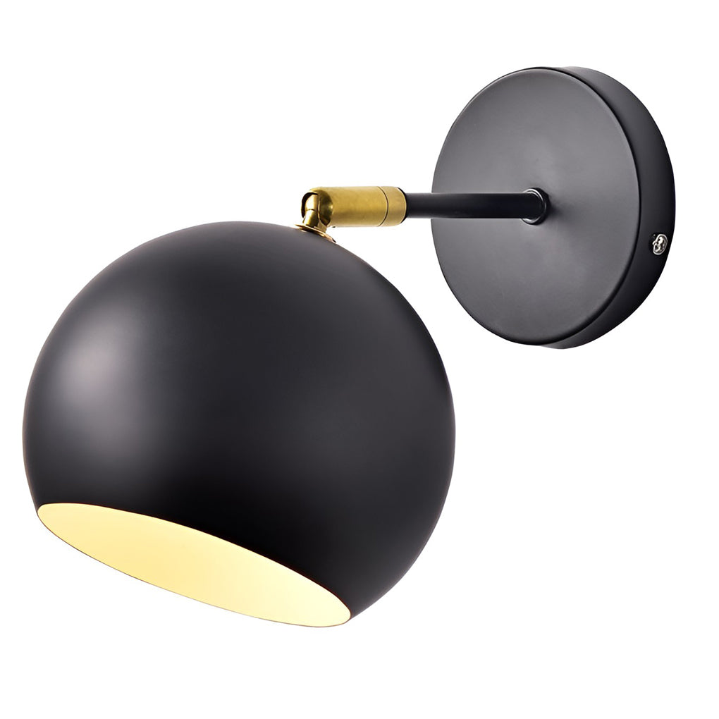 Adjustable White Hemispherical Nordic Wall Sconce Lamp for Modern Interiors