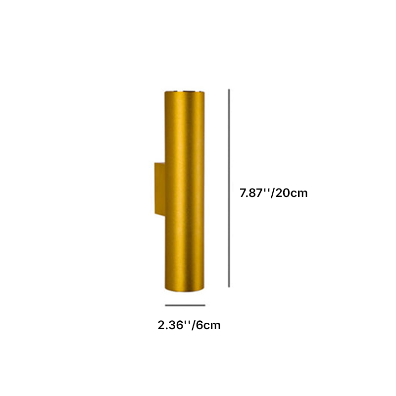 Sleek Minimalist Round Aluminum 2-Light Wall Sconce for Bedroom Décor